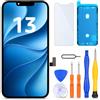 LL TRADER Schermo per iPhone 13 LCD 6,1'' e Kit di Riparazione A | Display FHD con 3D Touch e Digitalizzatore, Dotato di Nastro Adesivo Impermeabile e Pellicola Protettiva