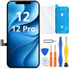 LL TRADER Schermo per iPhone 12/12 Pro LCD 6,1'' e Kit di Riparazione A | Display FHD con 3D Touch e Digitalizzatore, Dotato di Nastro Adesivo Impermeabile e Pellicola Protettiva