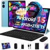 DMOAO Tablet 10 Pollici Android 15 con 30 GB RAM+2TB ROM Espansione, Widevine L1 | FHD Tablet con Tastiera e Mouse, 6000mAh, Octa-Core, 5G Wi-Fi, GPS, USB-C, BT 5.0, 8MP+5MP, Gemini AI, Blu
