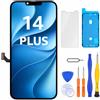 LL TRADER Schermo per iPhone 14 Plus LCD 6,7'' e Kit di Riparazione A | Display FHD con 3D Touch e Digitalizzatore, Dotato di Nastro Adesivo Impermeabile e Pellicola Protettiva