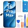 LL TRADER Schermo per iPhone 16 Pro Max LCD 6,9'' e Kit di Riparazione | Display FHD con 3D Touch e Digitalizzatore, Dotato di Nastro Adesivo Impermeabile e Pellicola Protettiva