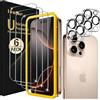 iVoler Vetro Temperato per iPhone 16 Pro Max 6.9", 3+3 Pezzi | con 3 Pellicole Protettive, 3 Pellicole Fotocamera, vetro Durezza 9H, cornice di installazione, Anti Graffio, senza bolle