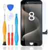 LL TRADER Schermo per iPhone 8 LCD 4,7'' e Kit di Riparazione (Nero) A | Display FHD con 3D Touch e Digitalizzatore, Dotato di Nastro Adesivo Impermeabile e Pellicola Protettiva