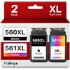 Halloya PG-560XL CL-561XL Cartucce Compatibile con Canon 560XL 561XL | 560 561 XL Compatibile con Canon TS5350 TS7450 TS5351 TS5352 TS5353 TS7451 Cartucce (Nero Tricolore, 2-Pack)
