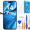LL TRADER Schermo per iPhone 14 Pro LCD 6,1'' e Kit di Riparazione A | Display FHD con 3D Touch e Digitalizzatore, Dotato di Nastro Adesivo Impermeabile e Pellicola Protettiva