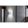 Set Di 2 Applique Da Parete Led: Rettangolare Nero Luce Fredda