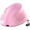 Bosiyrggrl Mouse Verticale Ergonomico Wireless Ricaricabile USB 2.4G per Computer Portatile Mouse da Gioco Rosa