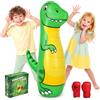 Qoosea Sacco da boxe per bambini, gonfiabile, con guanti, idea regalo | Ideale per bambini dai 3 agli 8 anni. 120 cm di altezza, design verticale. Perfetto per praticare karate, kickboxing e MMA.