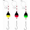 Tufgo Pesca d'Acqua Dolce Bass Float Rig 3pcs Slip Acqua Dolce Bass | Colori rosso giallo verde, alta visibilità, varie condizioni dell'acqua, materiale espanso Eva, costruzione