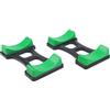 Tufgo Rastrelliera per manubri, confezione da 2 pezzi, supporto in ABS per pesi, verde, per riporre bilancieri, prevenire il rotolamento, casa e palestra, A 19,4 cm