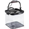 Generic Portatile Pieghevole Trasparente Cestino Esche Pieghevole Trasparente con | Secchio per la conservazione del pesce vivo come contenitore per esterni, campeggio, riva, da un lato, da