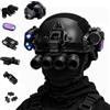Vynebtrv Set Casco Tattico per Bambini con Maschera Facciale e NVGo a 4 Occhi | Bassa e Strobo, Supporto per Accessori su Guide Laterali, Imbottitura in Spugna e Vestibilità Rego