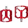 Feegow Pedali MTB Large Area Alluminio Design Ultra-Light | Lega di alluminio 6061, corpo lavorato a CNC, dimensioni 98x95mm, opzioni nero/rosso, per una costruzione durevole