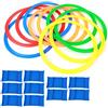 Gonetre 10 Pezzi/set di Allenamento Anelli di velocità di agilità, Cerchi di agilità, Anelli di Ginnastica Attrezzatura di Allenamento Strumento Sportivo per Esterni per Bambini Diametro
