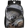 Tamiger Zaino da campeggio a doppia spalla con stampa di koala che dorme | Zaino da viaggio leggero unisex per uso quotidiano, lavoro, viaggi di lavoro, sport, adatto sia