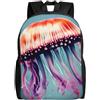 Tamiger Borsa da campeggio con doppia spalla con stampa meduse | Zaino da viaggio leggero unisex per uso quotidiano, lavoro, viaggi di lavoro, sport, adatto sia