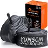 YunSCM 2PCS 38/48-507 24 pollice Camere d'aria 24x1.50/1.75/1.90 AV32mm Valve Compatibile 24 pollice Biciclette Camere d'aria 24x1.50 24x1.75 24x1.90