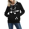 AMOYUN Donna Felpa con Tasca Moda Cappuccio Sweatshirt Porta Gatti Cani E Animali Hoody Moda Felpe Casual Carrier Top Canguro Animale Domestico Cane Gatto Marsupio Grande Cappotto