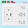 Depo Guye Italia Cile Messico USB Smart Type-c 20W Spina presa a muro a ricarica rapida, pannello interruttori luce elettrica brasiliana Presa USB c universale
