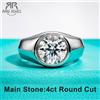 ANU JEWEL AnuJewel 4ct D Colore Moissanite Uomo Anelli 18K Placcato Oro Argento Anelli di Fidanzamento Lunetta Per Gli Uomini Fabbrica di Gioielli All'ingrosso