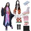 bilibili Demon Slayer Kamado Nezuko Cosplay Costume di Halloween Abiti da festa Anime Kimetsu No Yaiba Outfit Parrucca Scarpe Set