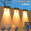 VENUSWING 1/6 Pezzi Lampada Solare da Parete IP65 Impermeabile Faretto LED da Esterno per Illuminazione Decorativa di Portici, Recinzioni, Balconi e Giardini