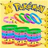 TAKARA TOMY 12 pezzi Pokemon Bracciale Anime Pikachu Charmander Bambini Cartoon Braccialetti in silicone Braccialetti Accessori per feste Regali Cosplay