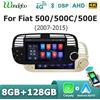 wondefoo Autoradio con schermo da 7'' per Fiat 500/500C/500E 2007-2015, Android 15, CarPlay wireless, Bluetooth, 2 DIN, stereo, lettore multimediale, navigazione GPS, Bluetooth, WIFI, 4G LTE