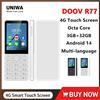 UNIWA DOOV R77, telefono cellulare 4G con schermo touchscreen e tastierino, senza fotocamera, display da 2,8 pollici, 3 GB di RAM + 32 GB di memoria, batteria da 2100 mAh, sistema operativo Android 14,