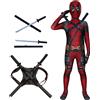 Hot Toys Costume Deadpool di Alta Qualità per Halloween, Tuta Cosplay Deadpool, Costume per Carnevale e Festival, Set con Spada