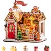 rolife Kit Casa in Miniatura Fai-da-Te Rolife, Casa di Pan di Zenzero Natalizia, Set di Modellini da 250 Pezzi, Casa delle Bambole per Adolescenti e Adulti, Senza Colla