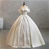 Ashley Gloria Abiti da sposa economici Abito da cerimonia nuziale classico con scollo a barchetta in raso 2025 Abito formale personalizzato