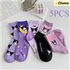 Sanrio Calzini per ragazze HelloKitty Cinnamoroll Kuromi Calzini coreani primaverili ed estivi per studenti di cartoni animati in rete traspirante Calzini di media lunghezza in cotone morbido