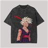 Bandai T-Shirt Gohan Dragon Ball Z Anime Uomo Vintage Effetto Acido Oversize Cotone Super Saiyan 2 Grafica Danneggiata da Battaglia 2026