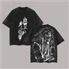 Bandai T-Shirt Jiraiya Naruto, Stile Vintage con Effetto Acid Wash, Streetwear Oversize, Grafica Anime Retrò, Maglietta in Cotone per Uomo