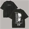 Bandai T-shirt Naruto da uomo con stampa posteriore effetto acid wash, citazione Yahiko, grafica anime, cotone, streetwear, Akatsuki, Rinnegan, vintage, bootleg.