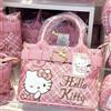 TOPTOY Borsa a tracolla Hello Kitty quadrata, carina, rosa, con personaggio KT, grande capacità, per donne e ragazze, per lo shopping quotidiano, zaino casual, idea regalo