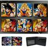 Bandai Portamonete portatile con stampa del personaggio anime di Dragon Ball, portafoglio in pelle a due pieghe, borsa per carte di grande capacità, regalo per ragazzo