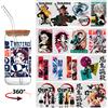 Bandai Adesivi UV DTF Demon Slayer per Tazze, Adesivi Anime Giapponesi Hot Blood, Adesivi Impermeabili per Skateboard e Biciclette