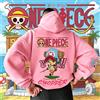 Bandai Felpa con Cappuccio One Piece Chopper Rosa per Uomo e Donna, Autunno Inverno, Stile Casual e Streetwear, per Corsa e Fitness, con Stampa Anime Carina