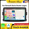 Podofo 7" CarPlay Android Autoradio per Renault Dacia Duster Logan Sandero 2012-2015 Sistema intelligente per auto 2din Ricevitore stereo GPS Unità principale per cruscotto RDS WiFi Autoradio