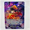 Bandai One Piece EN ST26-005 Monkey D. Luffy Carta da Collezione Anime Premium con Lamina Dorata Olografica Testurizzata Fai-da-Te