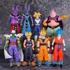Bandai Set di 8 Action Figure Anime Dragon Ball Z: Son Goku, Trunks, Beerus, Majin Buu, Vegeta, Piccolo, Son Gohan, Modello Super Saiyan
