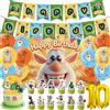 BEAST KINGDOM Set Decorativo per Festa di Compleanno a Tema Cartoon Booba, Palloncini, Topper per Torta, Sfondo, Decorazioni per Baby Shower, Regali per Bambini