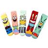 Potdemiel Calzini divertenti con personaggi dei cartoni animati SpongeBob, nuovo stile, in cotone traspirante, adatti per l'uso quotidiano, per uomo e donna.