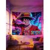 Bandai Tappeto da Parete con Effetto 3D - A Tema Bandiera Pirata di Luffy (One Piece) per Decorazione Camera da Letto, Soggiorno e Dormitorio