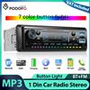 podofo Autoradio Podofo 1Din MP3 con Bluetooth, Pulsanti Illuminati, Telecomando, Lettore Multimediale 12V AUX-IN FM/USB