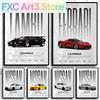 rastar Poster Senza Cornice di Auto Famose S14 F430 SF90 GTS AMG GT R34 F40, Stampa su Tela per Decorazione Murale e Casa