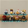 Bandai Set di 8 Figurine Anime One Piece da 7cm, Modellino Statua Mini Nave Pirata di Luffy, Collezione PVC, Action Figure da Scrivania, Regalo per Bambini