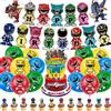 Potdemiel Set Decorativo a Tema Power Rangers per Feste di Compleanno per Bambini: Palloncini, Topper per Torte, Striscioni e Sfondo